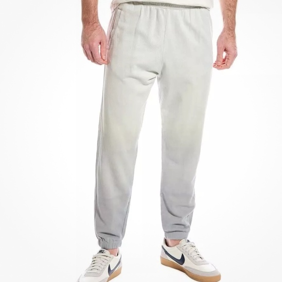 $168 NWT Monrow Men’s 100% Cotton Sweatpants Light Olive Ombré Slouchy Luxury - Picture 1 of 3